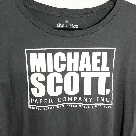 The Office Black Michael Scott Paper Company Tee Shirt Women's Size XL - Picture 2 of 4